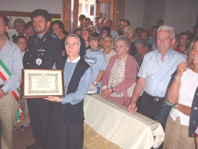 attestato alla MADRE GENERALE Piccole Figlie